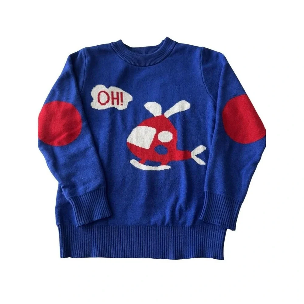 Cute coordinated toddler boys outfit! Janie and Jack blue pants & Sweatshirt